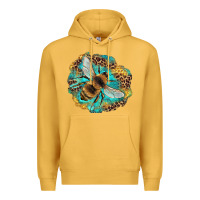 Mustard leopard honeycomb with bee Premium Hoodie - Artiststas