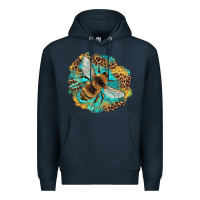 Navy leopard honeycomb with bee Premium Hoodie - Artiststas