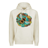 Oatmeal Heather leopard honeycomb with bee Premium Hoodie - Artiststas