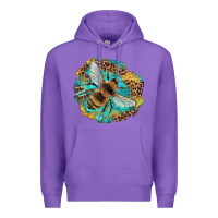 Purple leopard honeycomb with bee Premium Hoodie - Artiststas