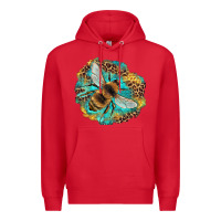 Red leopard honeycomb with bee Premium Hoodie - Artiststas