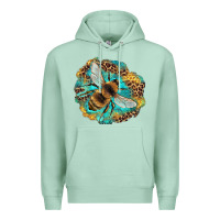 Seafoam leopard honeycomb with bee Premium Hoodie - Artiststas