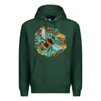 Sports Green leopard honeycomb with bee Premium Hoodie - Artiststas