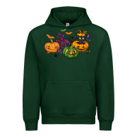 Foreset Green Black cat and pumpkin Urban Hoodie - NancyCooperArtShop