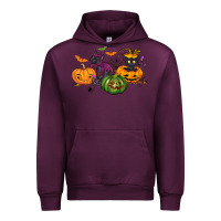 Mauve Wine Black cat and pumpkin Urban Hoodie - NancyCooperArtShop