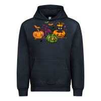 Navy Black cat and pumpkin Urban Hoodie - NancyCooperArtShop