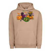 Pigment Burro Black cat and pumpkin Urban Hoodie - NancyCooperArtShop