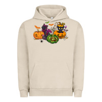 Pigment French Oak Black cat and pumpkin Urban Hoodie - NancyCooperArtShop