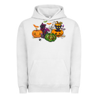 Pigment Lunar Rock Black cat and pumpkin Urban Hoodie - NancyCooperArtShop