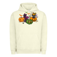 Pigment Pistachio Black cat and pumpkin Urban Hoodie - NancyCooperArtShop