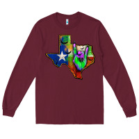 Burgundy texas map halloween Long Sleeve Tee - JahusDesignShop