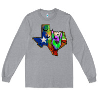 Heather Grey texas map halloween Long Sleeve Tee - JahusDesignShop