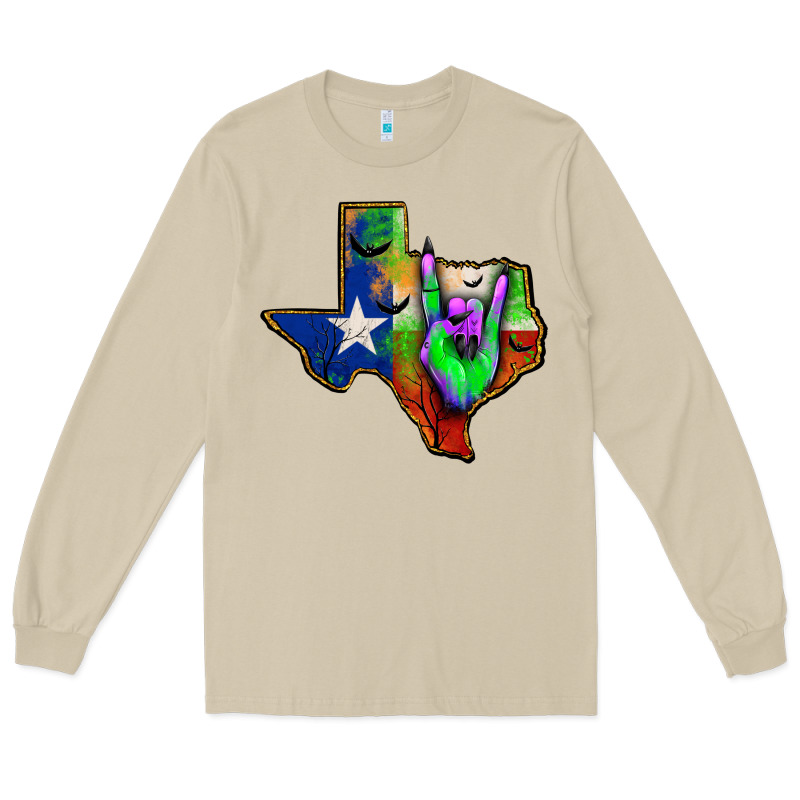 Texas Map Halloween Long Sleeve Tee by JahusDesignShop | Teevron