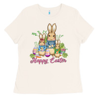Bone easter bunny family wıth carrots and eggs Ladies Tee - AdoDesignShop
