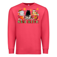 Cardinal meowy christmas cats coffee cups Premium Sweatshirt - MaliasSmallBusiness