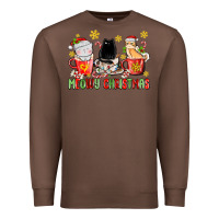 Chestnut meowy christmas cats coffee cups Premium Sweatshirt - MaliasSmallBusiness