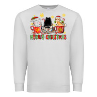 Dove Grey meowy christmas cats coffee cups Premium Sweatshirt - MaliasSmallBusiness