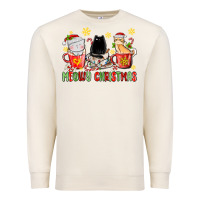Sandshell meowy christmas cats coffee cups Premium Sweatshirt - MaliasSmallBusiness
