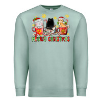 Seafoam meowy christmas cats coffee cups Premium Sweatshirt - MaliasSmallBusiness