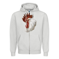 Dove Grey Leghorn Rooster Head Zipper Hoodie - LillyAllenDesigns
