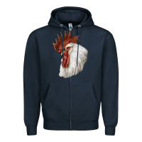 Navy Leghorn Rooster Head Zipper Hoodie - LillyAllenDesigns
