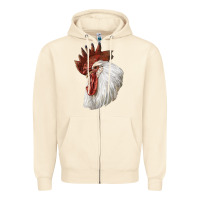 Sandshell Leghorn Rooster Head Zipper Hoodie - LillyAllenDesigns