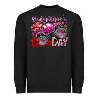 Black valentines day monster truck Heavyweight Sweatshirt - RacoonDesign