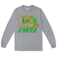 Heather Grey i dont need luck i have got jesus Long Sleeve Tee - AdoDesignShop