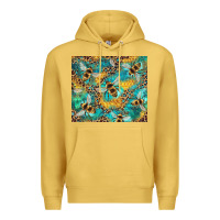Antique Gold honeycomb and bees with leopard Premium Hoodie - Artiststas