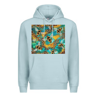 Blue Mist honeycomb and bees with leopard Premium Hoodie - Artiststas