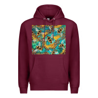 Burgundy honeycomb and bees with leopard Premium Hoodie - Artiststas