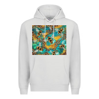Dove Grey honeycomb and bees with leopard Premium Hoodie - Artiststas