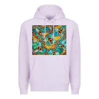 Lilac honeycomb and bees with leopard Premium Hoodie - Artiststas