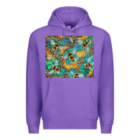 Purple honeycomb and bees with leopard Premium Hoodie - Artiststas