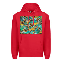 Red honeycomb and bees with leopard Premium Hoodie - Artiststas