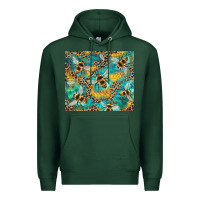 Sports Green honeycomb and bees with leopard Premium Hoodie - Artiststas