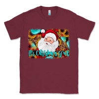Burgundy it's Christmas y'all background Classic Tee - JahusDesignShop
