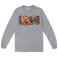 Heather Grey love christmas reindeer Long Sleeve Tee - Jasminsmagicworld