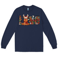 Navy love christmas reindeer Long Sleeve Tee - Jasminsmagicworld