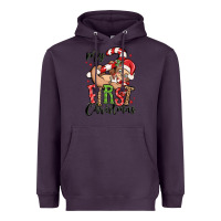 Plum my first christmas cute christmas sloth Heavyweight Hoodie - MaliasSmallBusiness