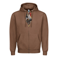Chestnut cream legbar rooster Zipper Hoodie - LillyAllenDesigns