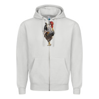 Dove Grey cream legbar rooster Zipper Hoodie - LillyAllenDesigns