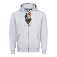 Heather Grey cream legbar rooster Zipper Hoodie - LillyAllenDesigns