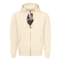 Sandshell cream legbar rooster Zipper Hoodie - LillyAllenDesigns