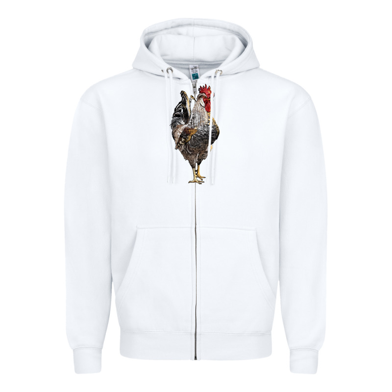 Cream Legbar Rooster Zipper Hoodie by LillyAllenDesigns | Teevron