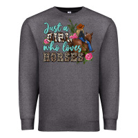 Charcoal Heather just a girl who loves horses Premium Sweatshirt - MaliasSmallBusiness