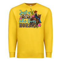 Lemon just a girl who loves horses Premium Sweatshirt - MaliasSmallBusiness