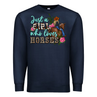 Navy just a girl who loves horses Premium Sweatshirt - MaliasSmallBusiness