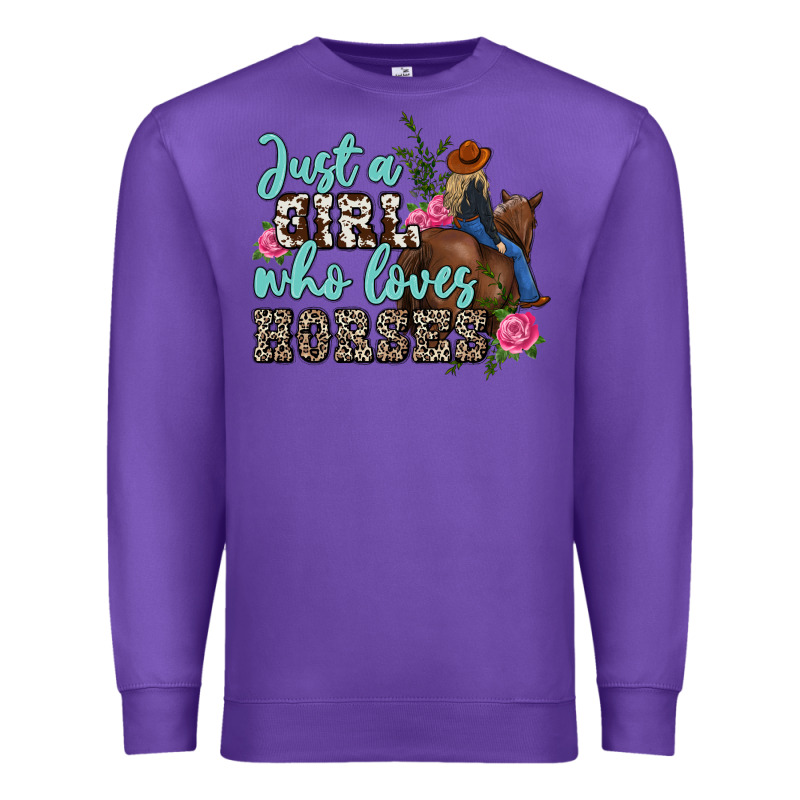 Just A Girl Who Loves Horses Premium Sweatshirt by MaliasSmallBusiness | Teevron