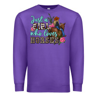 Purple just a girl who loves horses Premium Sweatshirt - MaliasSmallBusiness